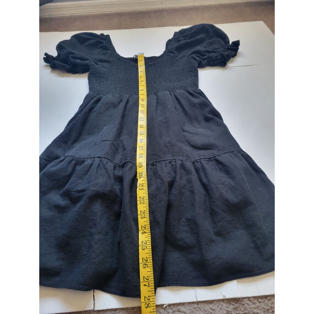 Madewell Linen-Blend Lucie Smocked Mini Dress Size S Bohemian Whimiscal Gothic - Picture 10 of 13